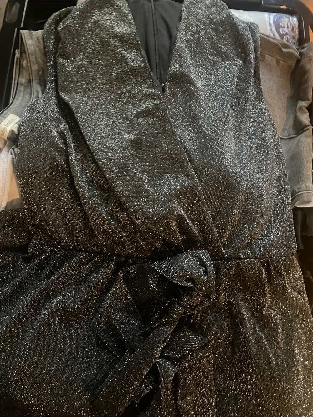 Simply Vera Vera Wang Black Metallic Sheen Dress